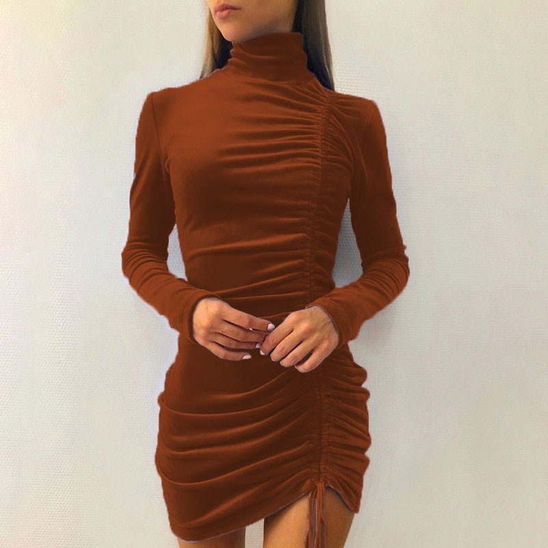 Suede Tie Hip Dress