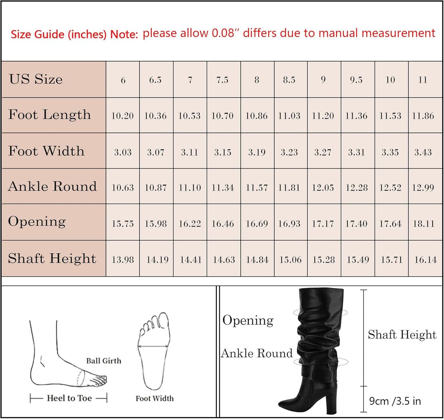 Knee High Boots Women Fold over Knee High Boots Chunky High Heels Long Boots Zipper Pointed Toe Dress Tall Boots for Women