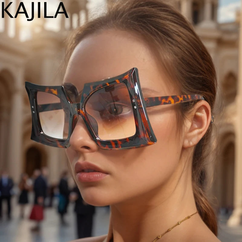 Oversized Square Sunglasses Trendy Candy Colors 