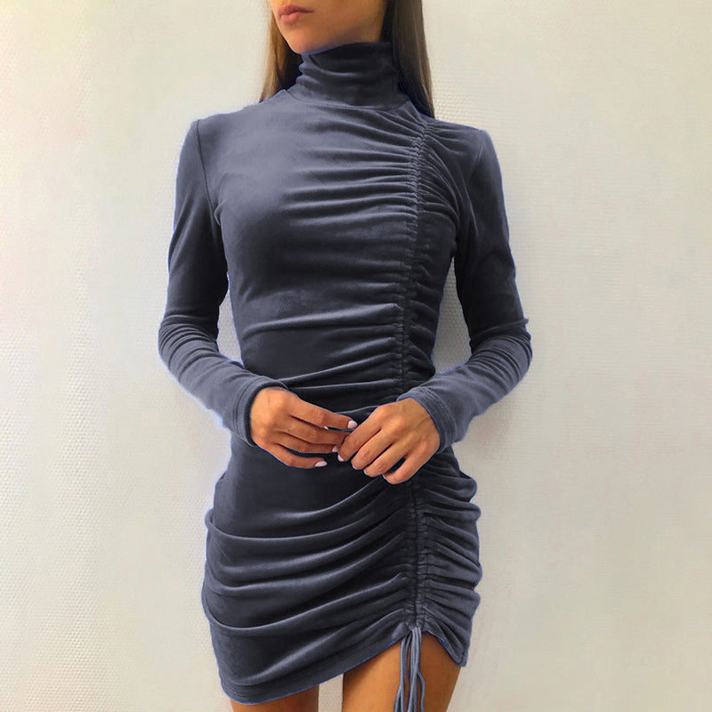 Suede Tie Hip Dress