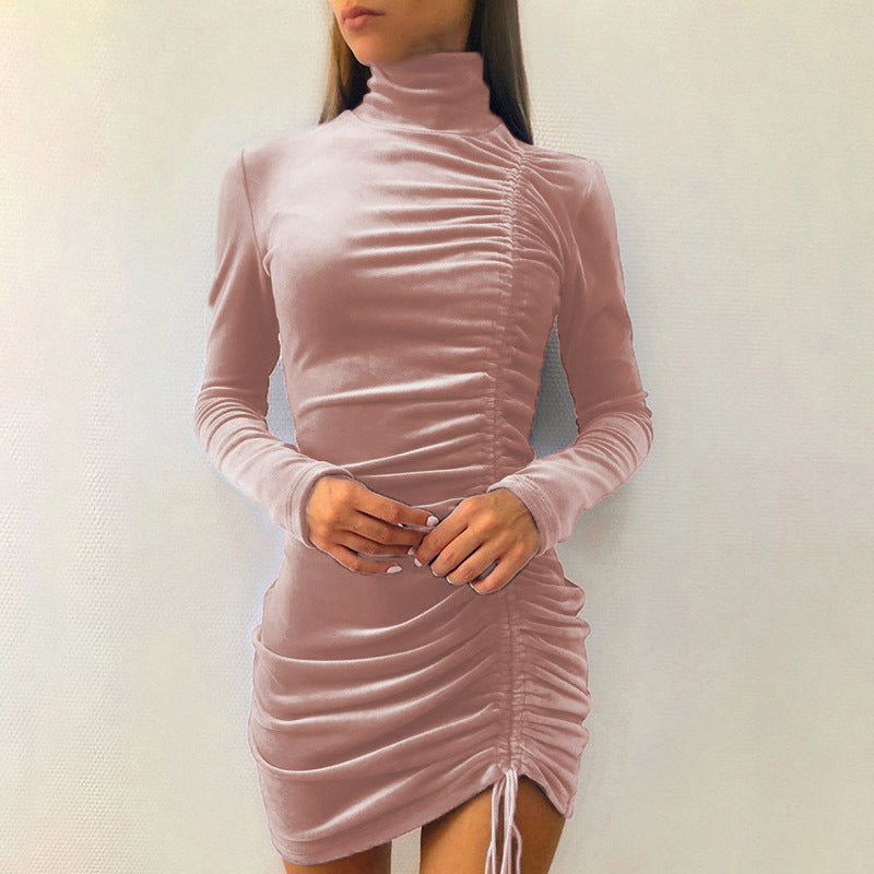 Suede Tie Hip Dress